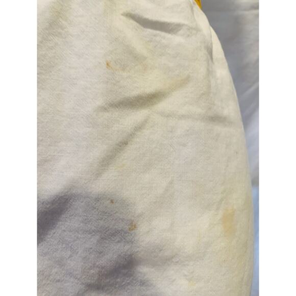 Vintage Apron For Women White Yellow Half Hand Embroidery Handmade Donkey Cart - Picture 3 of 12